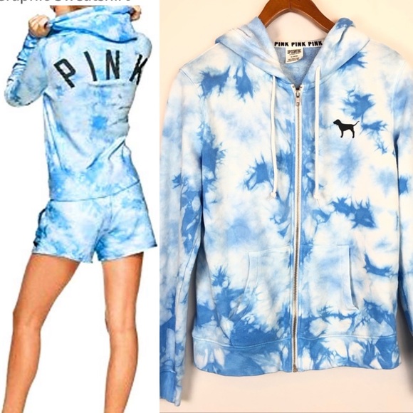 PINK Victoria's Secret Tops - VS PINK Tie Dye Full Zip Hoodie